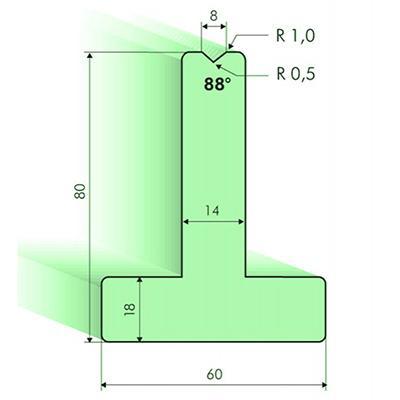 88度T型下模, 高度120mm