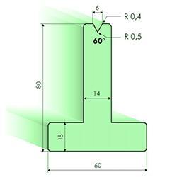 60度T型下模，高度80mm