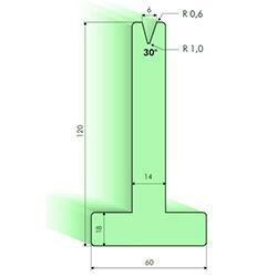 30度T型下模，高度120mm