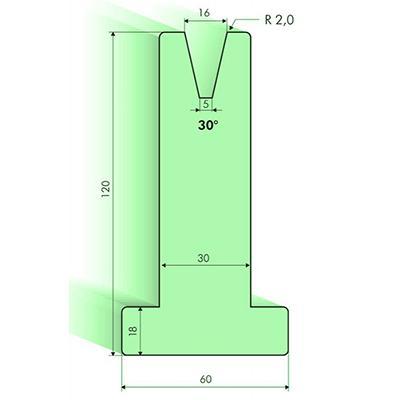 30度T型下模, 高度120mm