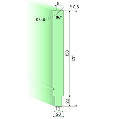 86度下模, 高度150mm