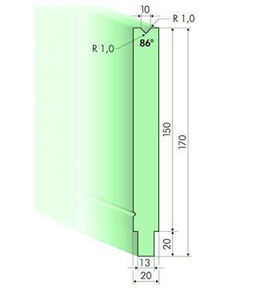 86度下模, 高度150mm