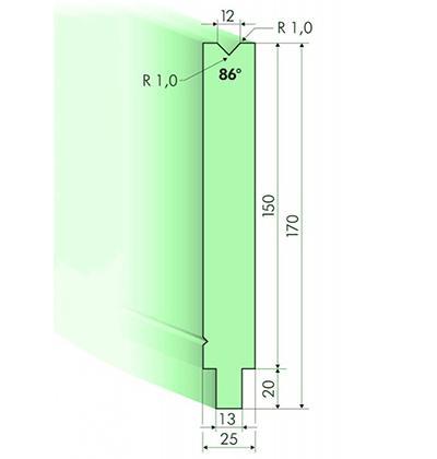 86度下模, 高度150mm