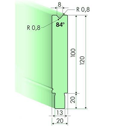 84度下模, 高度100mm