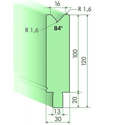 84度下模, 高度100mm
