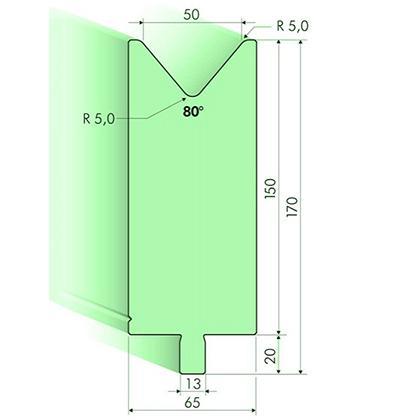 80度下模, 高度150mm