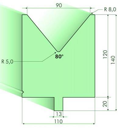 80度下模, 高度120mm