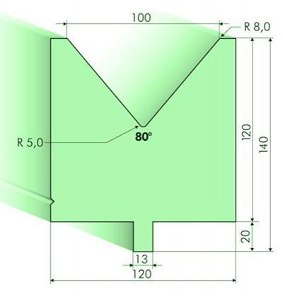 80度下模, 高度120mm
