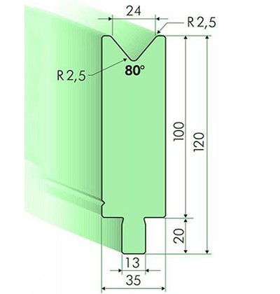80度下模, 高度100mm