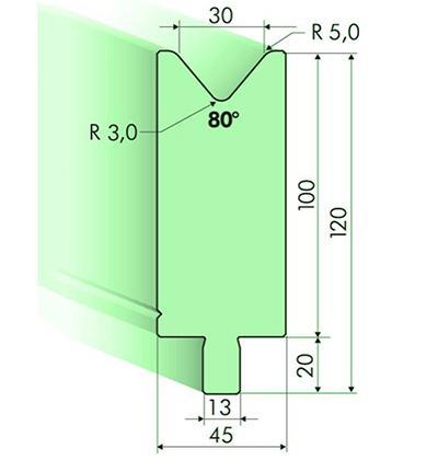 80度下模, 高度100mm