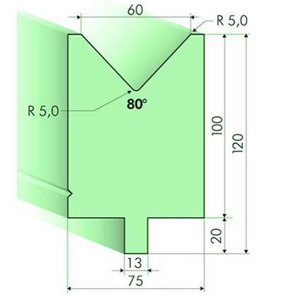 80度下模, 高度100mm
