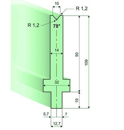 78度下模, 高度90mm