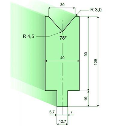 78度下模, 高度90mm