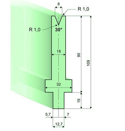 30度下模, 高度90mm