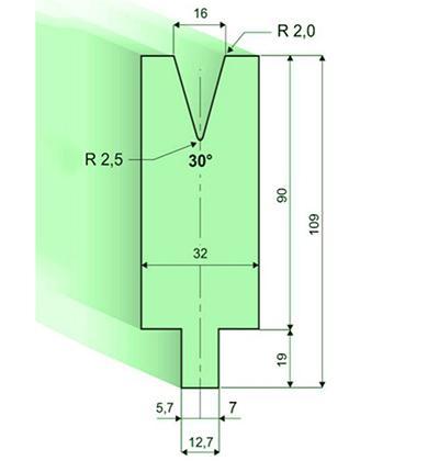 30度下模, 高度90mm