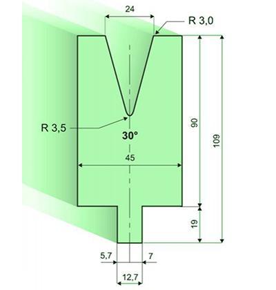 30度下模, 高度90mm