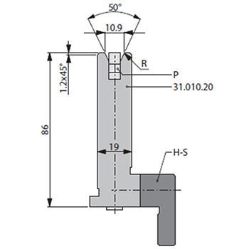 50度下模, 高度86mm