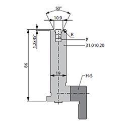 50度下模, 高度86mm