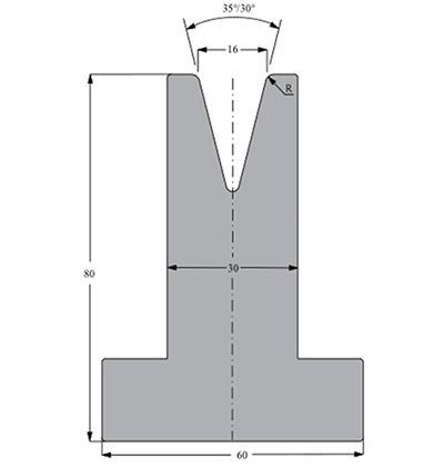 35/30度下模, 高度80mm