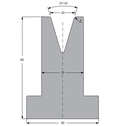 35/30度下模, 高度80mm