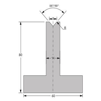 88/90度下模, 高度80mm