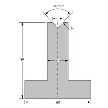 88/90度下模, 高度80mm