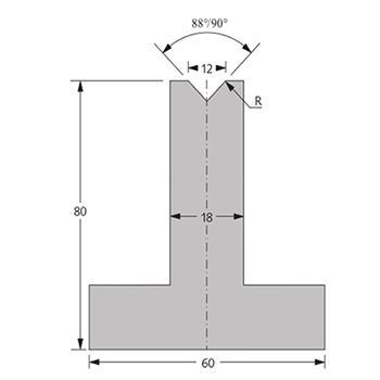 88/90度下模, 高度80mm