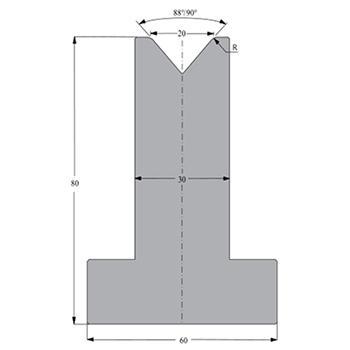 88/90度下模, 高度80mm