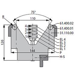 75度下模, 高度120mm
